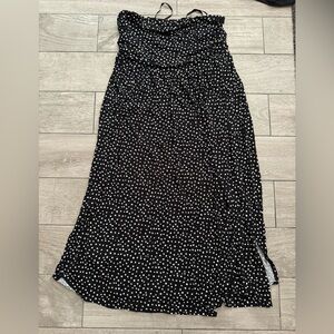 Lane Bryant Strapless Dress, Black w/White Polka Dots, 14/16
